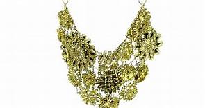 Amrita Singh Floral Enamel and Crystal Bib Necklace