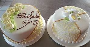 Pasteles para bodas | tortas para bodas elegantes con flores en crema