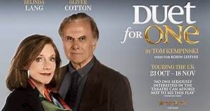 Belinda Lang and Oliver Cotton in Duet for One By Tom Kempinski