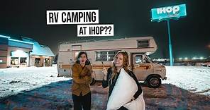 Overnight RV Camping… in an IHOP Parking Lot??… IN WINTER??