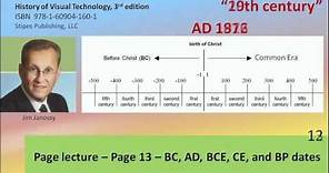 Pg 13: BC, AD, BCE, CE, and BP dates