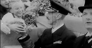 King Haakon VII on a tour through Norway in 1945