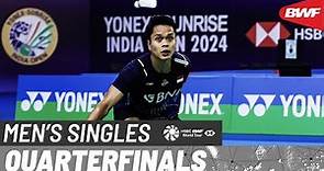 YONEX SUNRISE India Open 2024 | Lee Cheuk Yiu (HKG) vs. Anthony Sinisuka Ginting (INA) [4] | QF