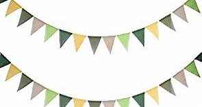 40 Flags yellow Green Imitated Burlap Pennant Banner, Multicolor Fabric Triangle Flag Bunting for Engagement Wedding Birthday Baby Bridal Shower Decoration
