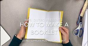 How To Make A Staple-Free Booklet