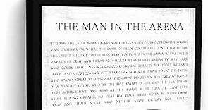 Pretty Perfect Studio - The Man in The Arena Sign - The Man in The Arena Framed - Theodore Roosevelt - Famous Teddy Speech Quotes Print Wall Art for Home & Office