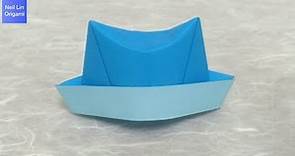 簡單的帽子摺紙教學 - 如何用一張紙就可以折出可愛又立體的帽子 手工折紙DIY