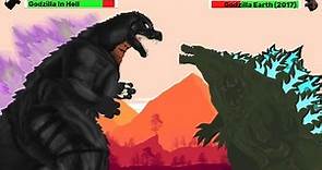 [DC2] Godzilla in Hell vs Godzilla Earth 2017 | ANIMATION with healthbars