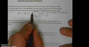Absolute Value Word Problems