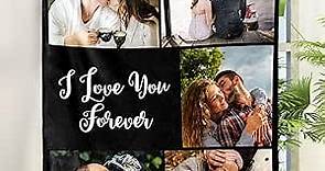 COSPOT Custom Photo Blanket for Couples, Personalized Fleece Throw Blankets, Flannel Picture Blanket, Gifts for Husband/Wife/Girlfriend/Boyfriend, Birthday Valentines 30" W x 40" L