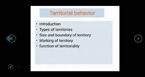 Territorial Behaviour in Animals