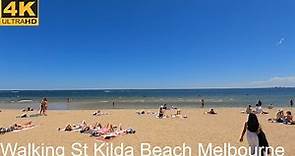 Walking On St Kilda Beach | Melbourne Australia | 4K UHD