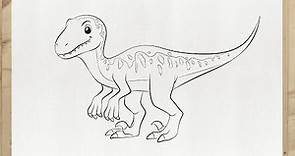 Como dibujar un DINOSAURIO VELOCIRAPTOR paso a paso FACIL y rapido - Jurassic World