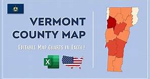 Vermont County Map in Excel - Counties List and Population Map
