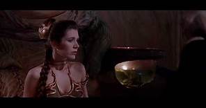 ROTJ Scene: Princess Leia Is Chained To Jabba's Throne