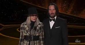 Keanu Reeves Watch Diane Keaton and Keanu Reeves present at the #Oscars