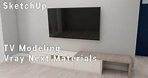 #7. SketchUp - TV Modeling + Vray Next Materials (스케치업 TV 만들기 Vray Next 재질 설정)