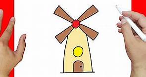como dibujar un molino de viento | Dibujos fáciles
