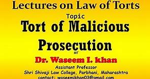 Malicious Prosecution | Tort of Malicious Prosecution| Trespass to person.