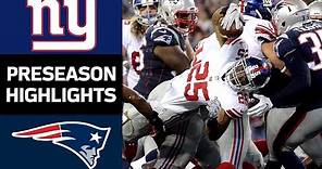 Giants vs. Patriots | NFL Preseason Week 4 Game Highlights