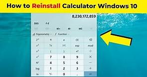 How to Reinstall Calculator Windows 10 | 2024