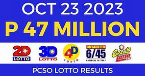 Lotto Result October 23 2023 9pm [Complete Details]
