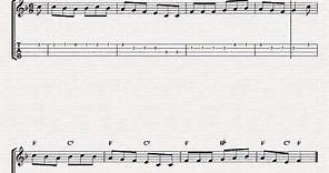 Free easy ukulele tablature sheet music, Streets Of Laredo