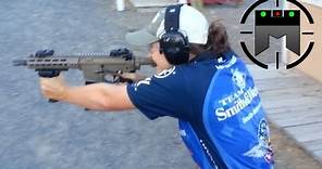 18 year old Lena Miculek-Afentul shooting full auto M4 (Top lady shooter)