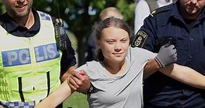 Climate activist Greta Thunberg speaks out after court appearance