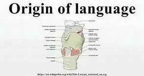 Origin of language