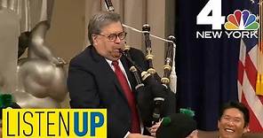AG William Barr Plays Bagpipes With NYPD, Wows Crowd | Listen Up