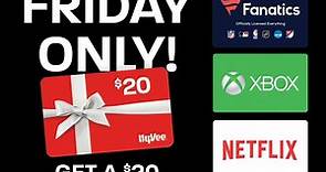 This Black Friday, get a FREE $20 Hy-Vee gift card with your $150 purchase of select gift cards!