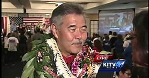 Catherine Cruz talks with governor-elect Ige