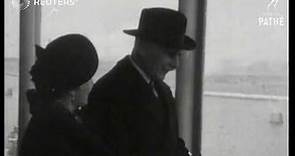 Earl of Athlone Alexander Cambridge and Countess of Athlone Princess Alice leave for Saudi...(1938)