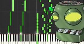Plants Vs Zombies | Brainiac Maniac (Zomboss) | Synthesia Piano Tutorial