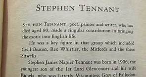 Stephen Tennant 1906 - 1987, text, obituary