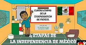 Las cuatro etapas de la Independencia de México. Resumen en 5 minutos. Historia de México. 4 etapas