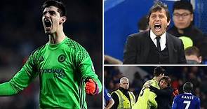 Patrick van Aanholt shot amazingly saved by Chelsea keeper Tibo Courtois