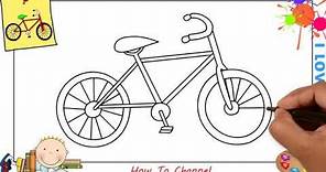 How to draw a bike (bicycle) EASY step by step for kids, beginners 2