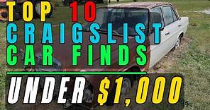 TOP 10 Craigslist Cars For Sale by Owner Under $1000
