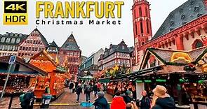 Germany, Frankfurt walking trip at Christmas market | 4K HDR