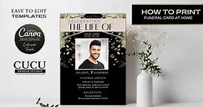 How to print Canva funeral card at home | Canva Tutorial | Celebration of Life Card