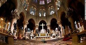 Inside the Notre Dame cathedral