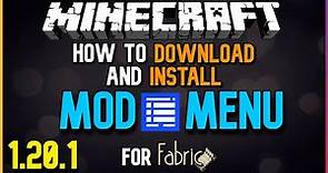 How to Download and Install Fabric Mod Menu (For Minecraft 1.20.1)