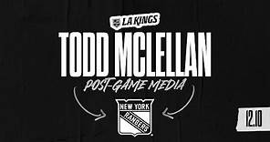 Head Coach Todd McLellan | 12.10.23 LA Kings lose to New York Rangers | Postgame Media