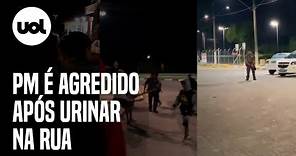 Policial Militar é agredido após urinar na rua no litoral de São Paulo; veja vídeo