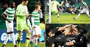 Celtic’s Anthony Ralston laughs at the most expensive player in the world Neymar during PSG Champions League t