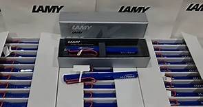 LAMY Rollerball Pen Safari Blue Red Clip ; Safari Special Edition