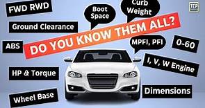 What is HP, Torque, CC, MPFI, Vehicle Dimension, Boot Space, ABS, Wheel Base etc.