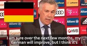 Ancelotti shows off language skills at Bayern